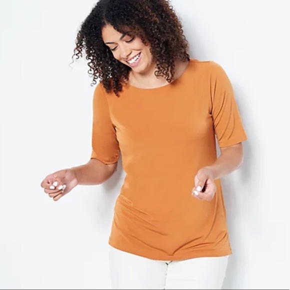 Susan Graver Modern Essentials Liquid Knit Bateau Neck Top Size S - Picture 1 of 8